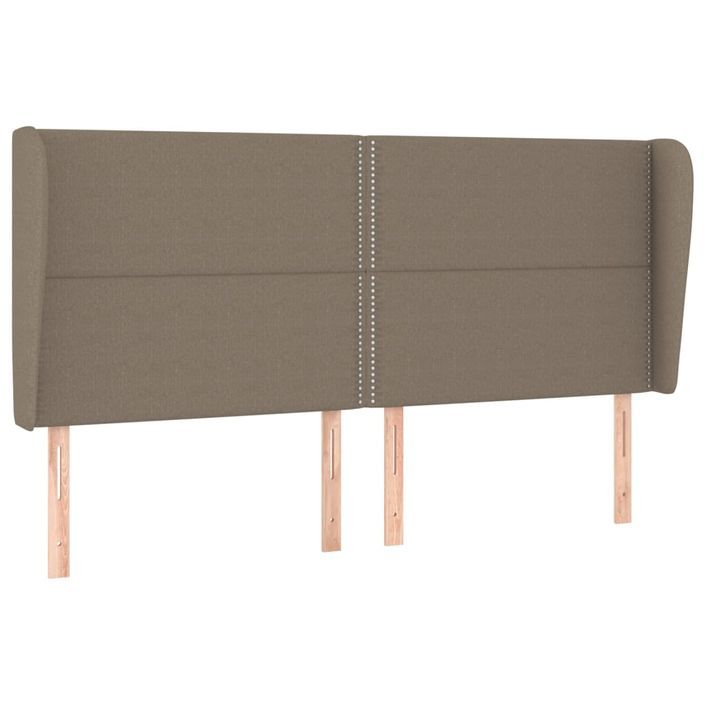 Tête de lit avec oreilles Taupe 163x23x118/128 cm Tissu - Photo n°2