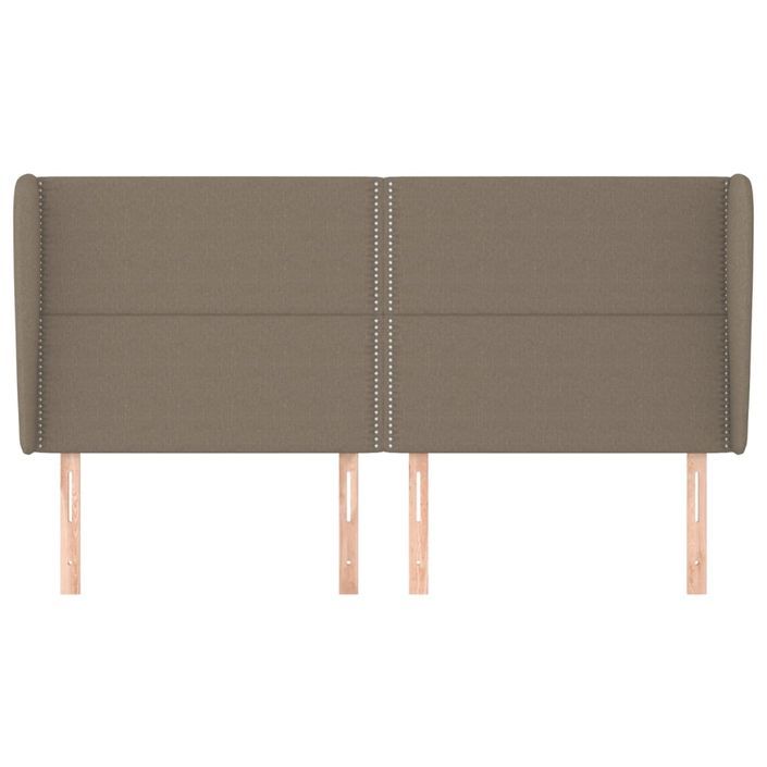 Tête de lit avec oreilles Taupe 163x23x118/128 cm Tissu - Photo n°3