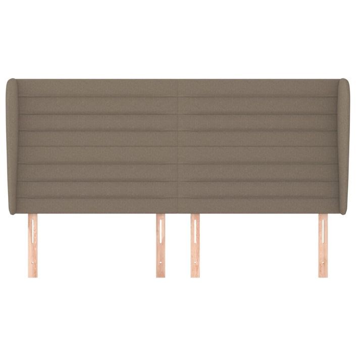 Tête de lit avec oreilles Taupe 163x23x118/128 cm Tissu - Photo n°3