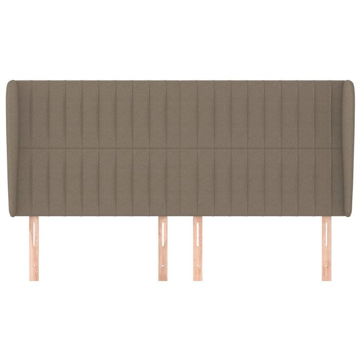 Tête de lit avec oreilles Taupe 163x23x118/128 cm Tissu - Photo n°3