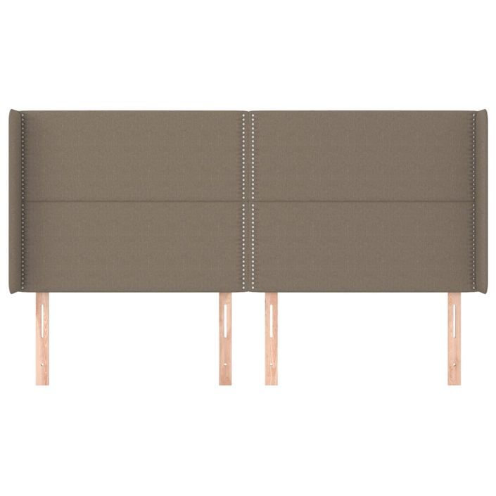 Tête de lit avec oreilles Taupe 183x16x118/128 cm Tissu - Photo n°3