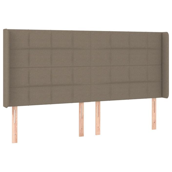 Tête de lit avec oreilles Taupe 183x16x118/128 cm Tissu - Photo n°2