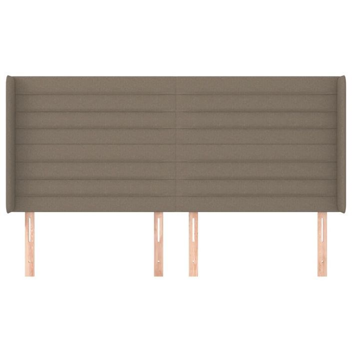 Tête de lit avec oreilles Taupe 183x16x118/128 cm Tissu - Photo n°3