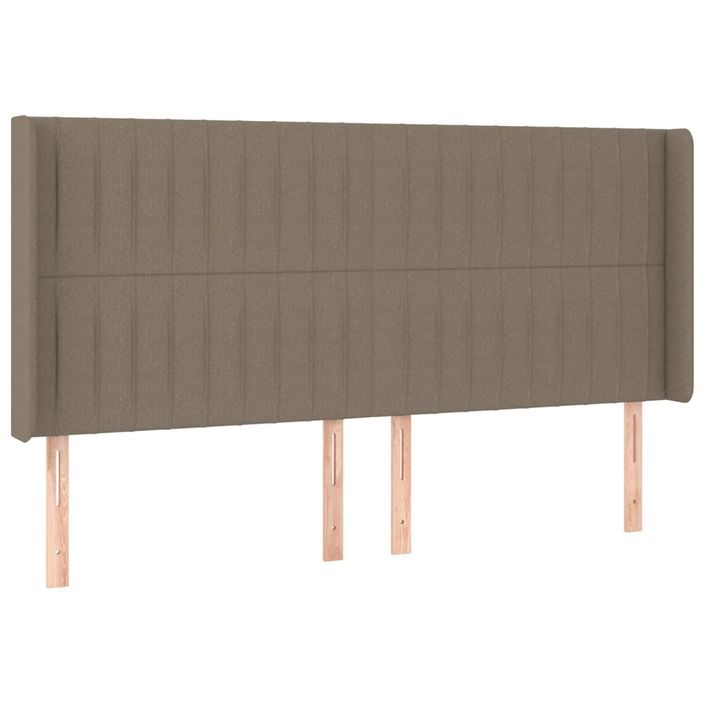 Tête de lit avec oreilles Taupe 183x16x118/128 cm Tissu - Photo n°2