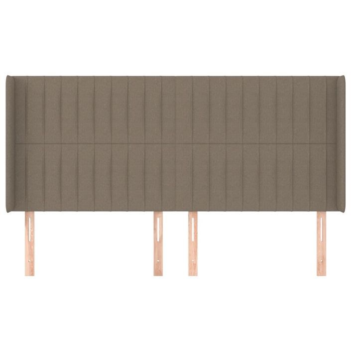 Tête de lit avec oreilles Taupe 183x16x118/128 cm Tissu - Photo n°3