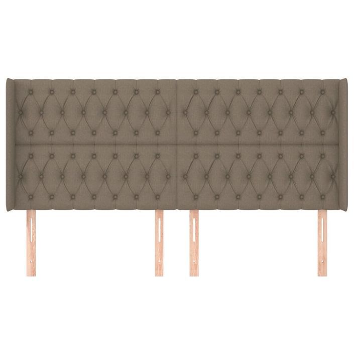 Tête de lit avec oreilles Taupe 183x16x118/128 cm Tissu - Photo n°3