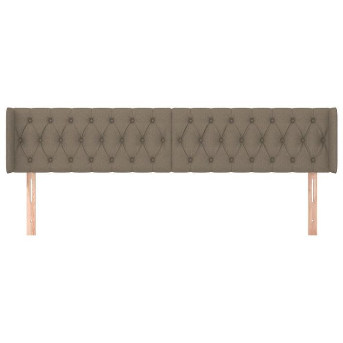 Tête de lit avec oreilles Taupe 183x16x78/88 cm Tissu - Photo n°3