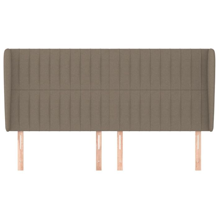 Tête de lit avec oreilles Taupe 183x23x118/128 cm Tissu - Photo n°3