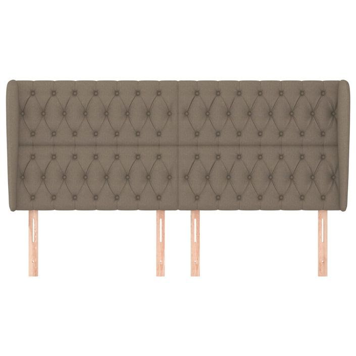 Tête de lit avec oreilles Taupe 183x23x118/128 cm Tissu - Photo n°3