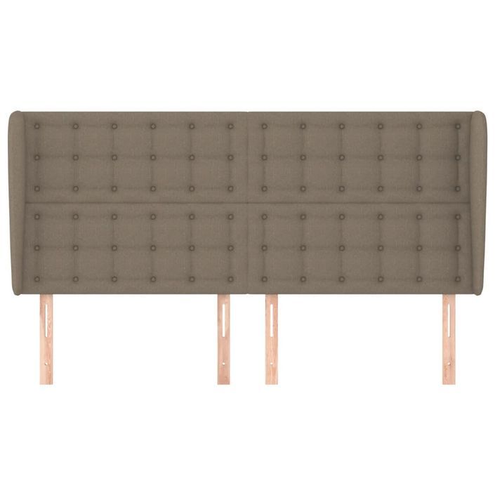 Tête de lit avec oreilles Taupe 183x23x118/128 cm Tissu - Photo n°3