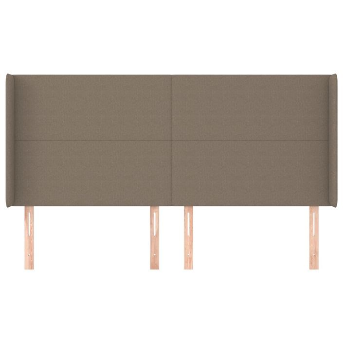 Tête de lit avec oreilles Taupe 203x16x118/128 cm Tissu - Photo n°3