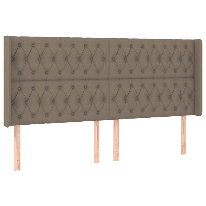 Tête de lit avec oreilles Taupe 203x16x118/128 cm Tissu - Photo n°2