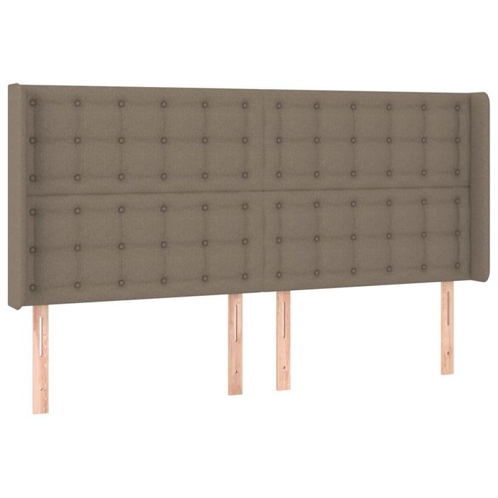 Tête de lit avec oreilles Taupe 203x16x118/128 cm Tissu - Photo n°2