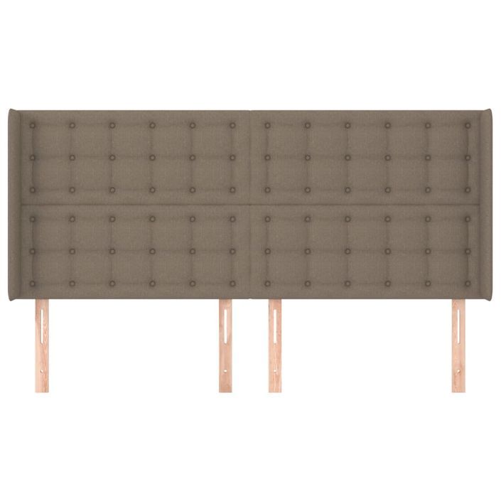 Tête de lit avec oreilles Taupe 203x16x118/128 cm Tissu - Photo n°3