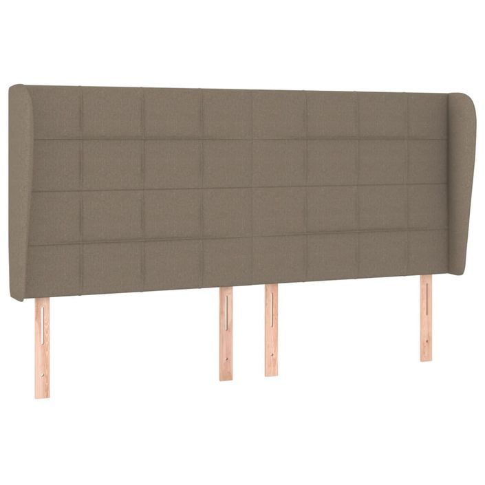 Tête de lit avec oreilles Taupe 203x23x118/128 cm Tissu - Photo n°2