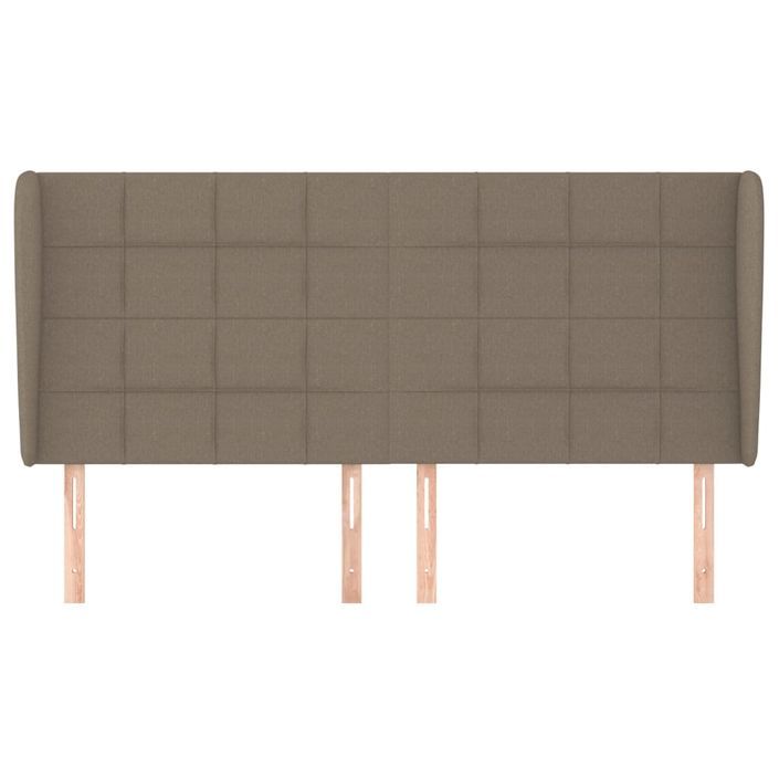 Tête de lit avec oreilles Taupe 203x23x118/128 cm Tissu - Photo n°3