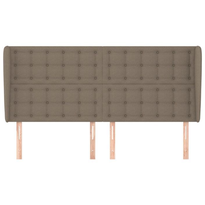 Tête de lit avec oreilles Taupe 203x23x118/128 cm Tissu - Photo n°3