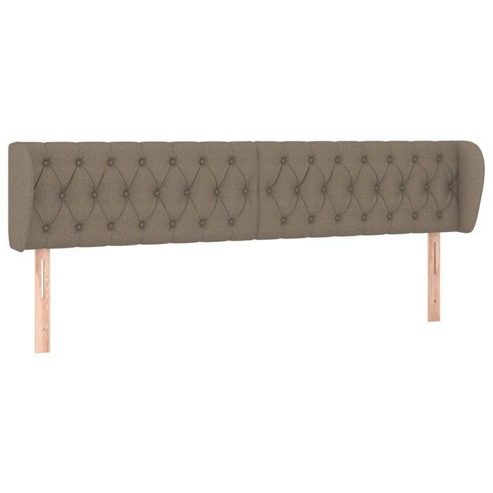 Tête de lit avec oreilles Taupe 203x23x78/88 cm Tissu - Photo n°2