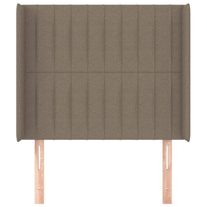 Tête de lit avec oreilles Taupe 93x16x118/128 cm Tissu - Photo n°3