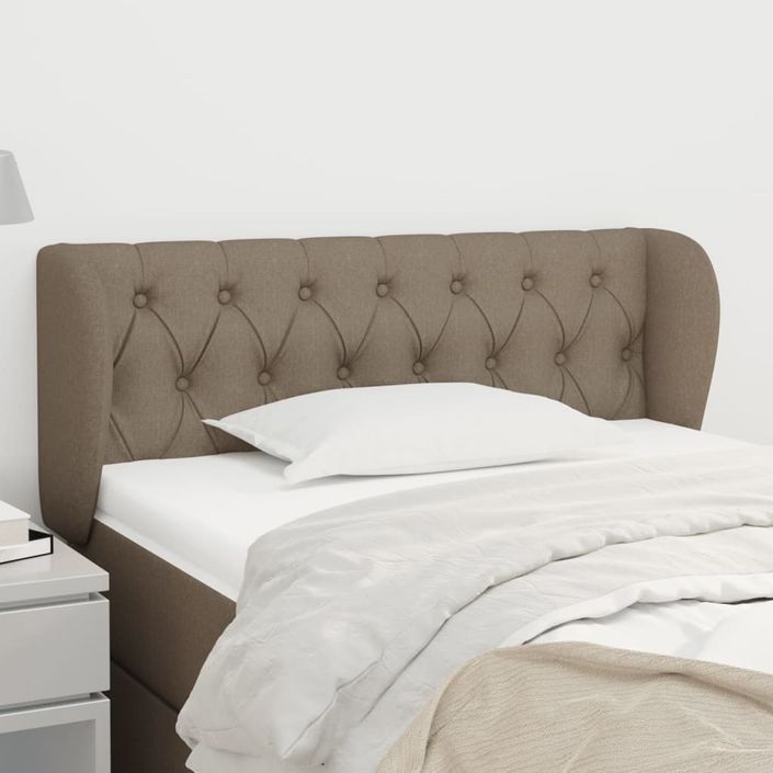 Tête de lit avec oreilles Taupe 93x23x78/88 cm Tissu - Photo n°1