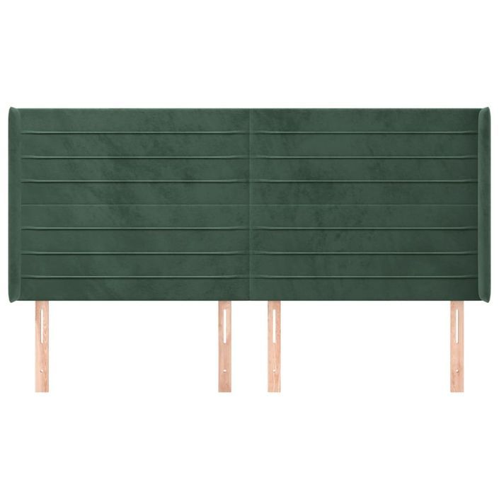 Tête de lit avec oreilles Vert foncé 163x16x118/128 cm Velours - Photo n°3