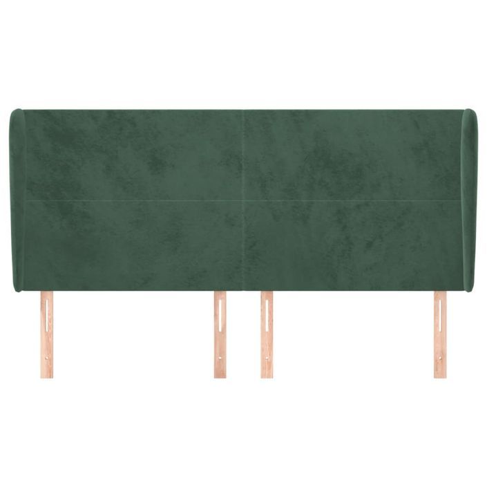 Tête de lit avec oreilles Vert foncé 163x23x118/128 cm Velours - Photo n°3