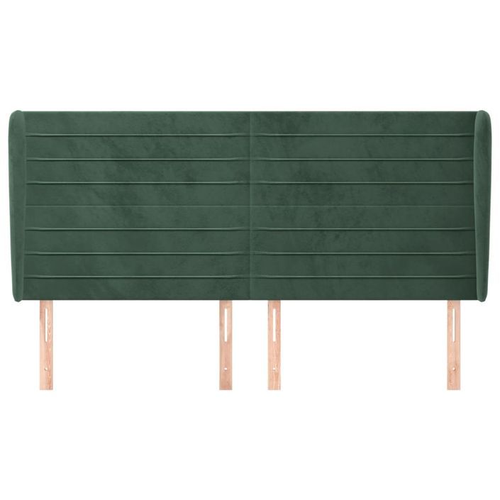 Tête de lit avec oreilles Vert foncé 163x23x118/128 cm Velours - Photo n°3