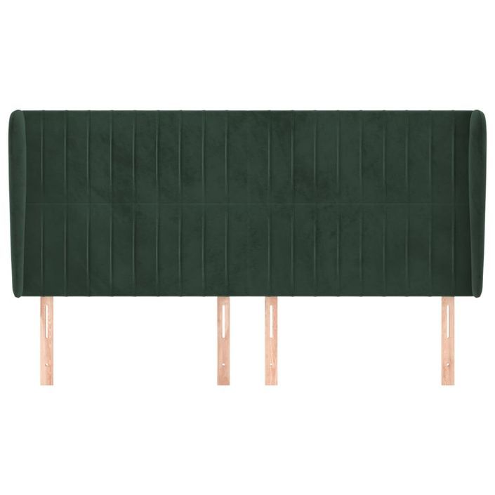 Tête de lit avec oreilles Vert foncé 163x23x118/128 cm Velours - Photo n°3