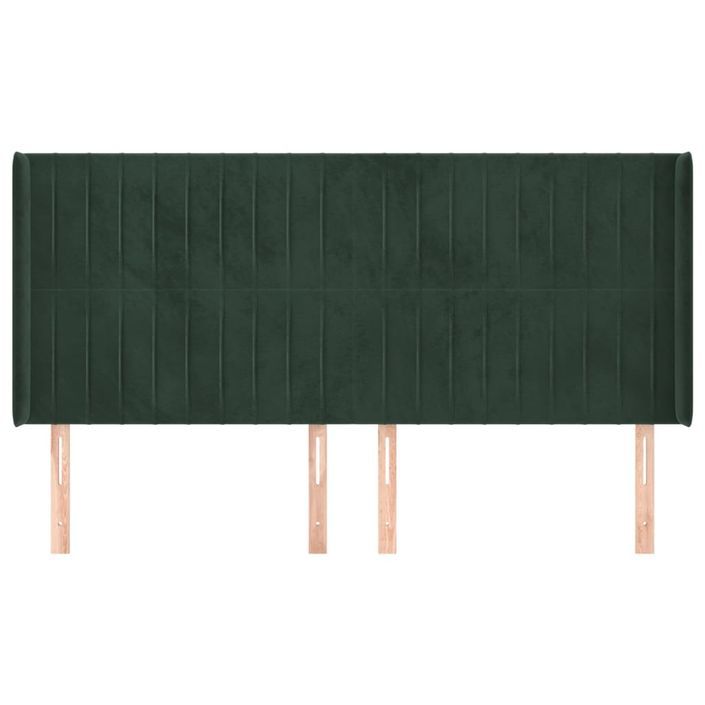 Tête de lit avec oreilles Vert foncé 183x16x118/128 cm Velours - Photo n°3