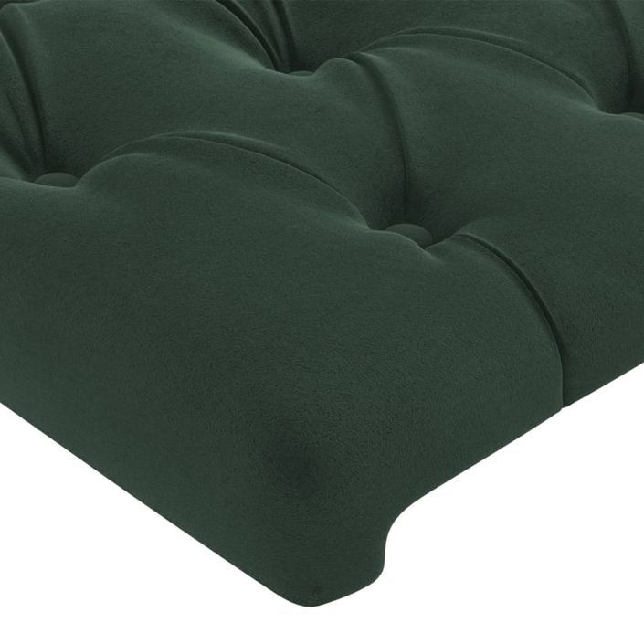 Tête de lit avec oreilles Vert foncé 183x16x78/88 cm Velours - Photo n°5