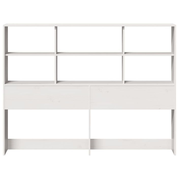 Tête de lit avec rangement blanc 120 cm bois massif de pin - Photo n°4