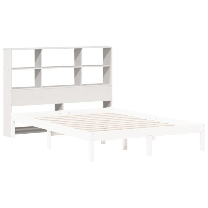 Tête de lit avec rangement blanc 120 cm bois massif de pin - Photo n°7