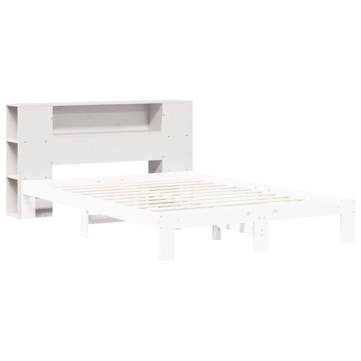 Tête de lit avec rangement blanc 135 cm bois massif de pin - Photo n°7