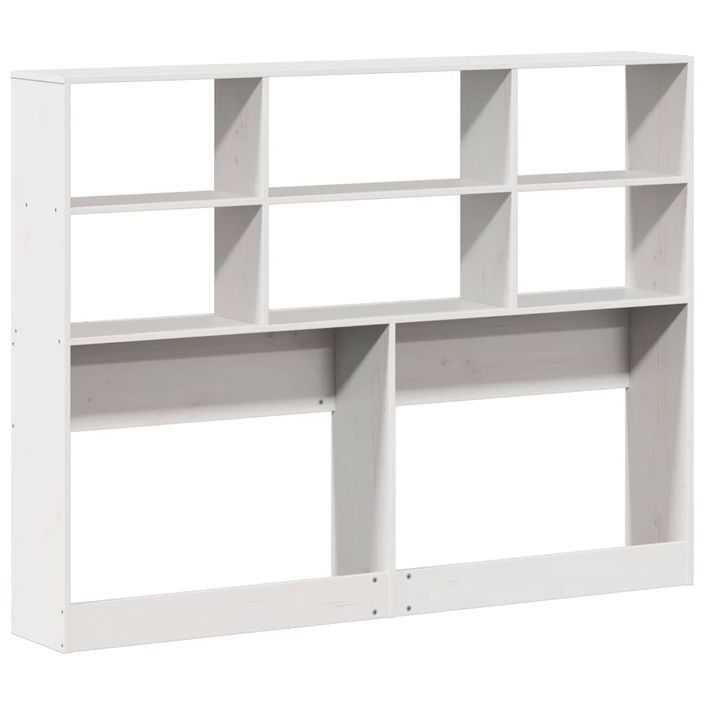 Tête de lit avec rangement blanc 135 cm bois massif de pin - Photo n°6