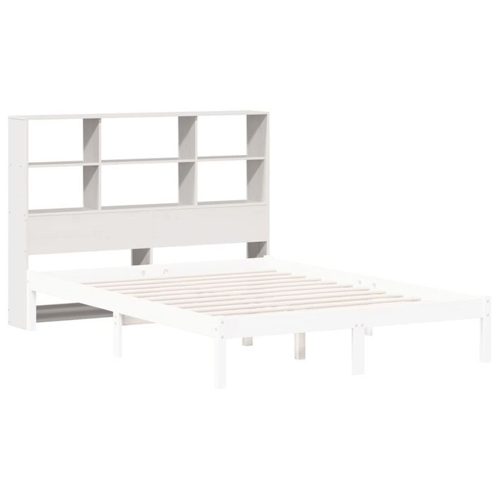 Tête de lit avec rangement blanc 135 cm bois massif de pin - Photo n°7