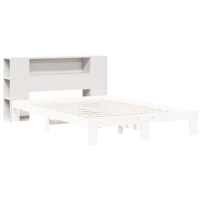 Tête de lit avec rangement blanc 140 cm bois massif de pin - Photo n°7