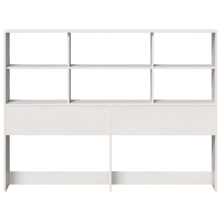 Tête de lit avec rangement blanc 140 cm bois massif de pin - Photo n°4