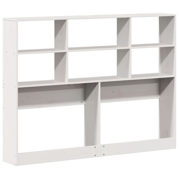 Tête de lit avec rangement blanc 140 cm bois massif de pin - Photo n°6