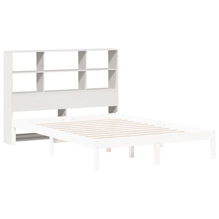 Tête de lit avec rangement blanc 140 cm bois massif de pin - Photo n°7