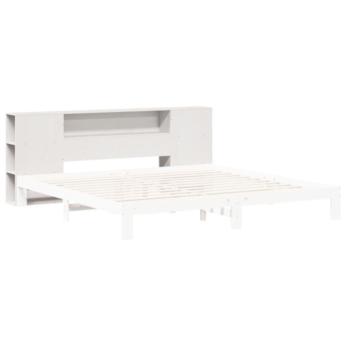 Tête de lit avec rangement blanc 180 cm bois massif de pin - Photo n°7