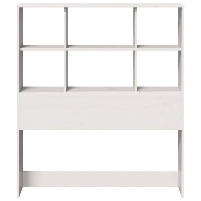 Tête de lit avec rangement blanc 75 cm bois massif de pin - Photo n°4