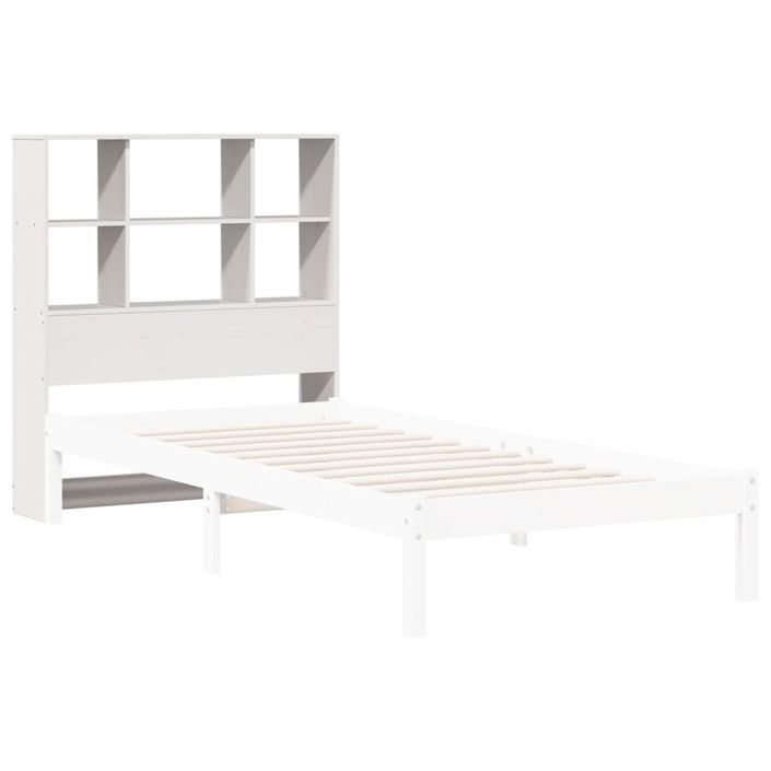 Tête de lit avec rangement blanc 75 cm bois massif de pin - Photo n°7