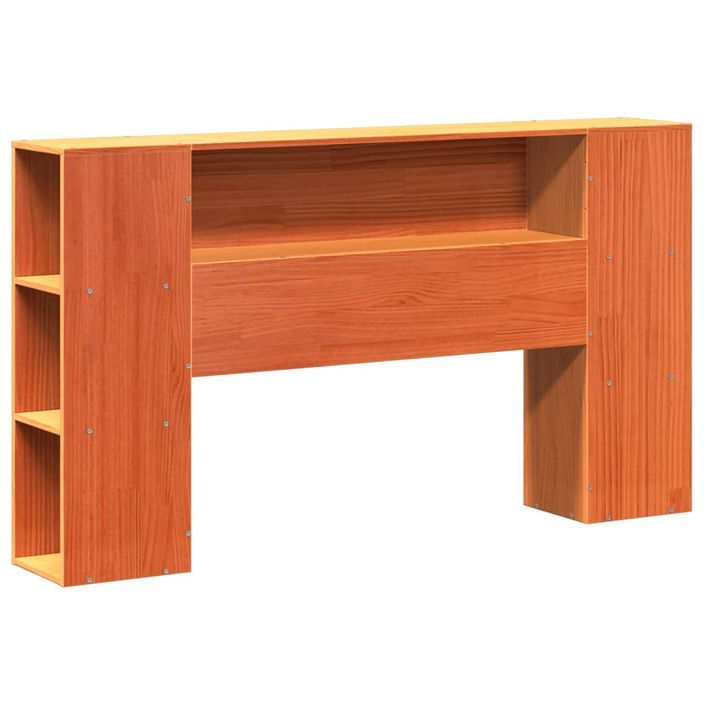 Tête de lit avec rangement cire marron 135cm bois massif de pin - Photo n°3