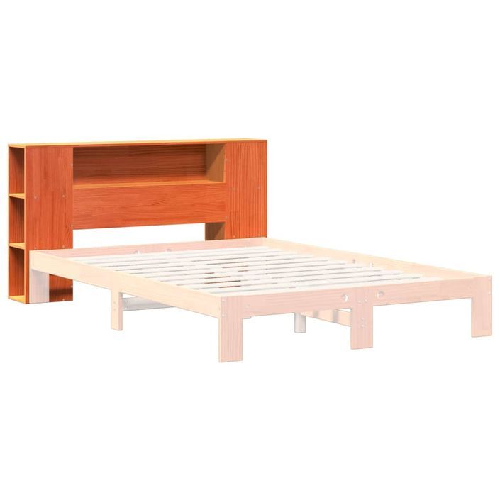 Tête de lit avec rangement cire marron 135cm bois massif de pin - Photo n°7