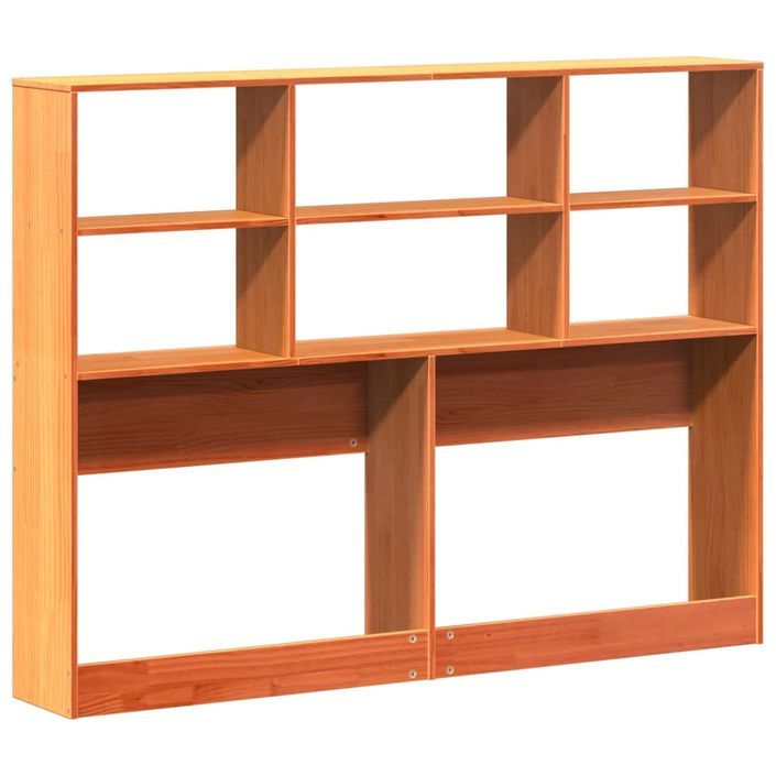 Tête de lit avec rangement cire marron 135cm bois massif de pin - Photo n°6