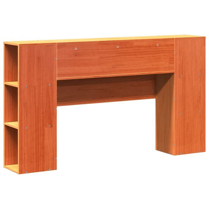 Tête de lit avec rangement cire marron 150cm bois massif de pin - Photo n°6