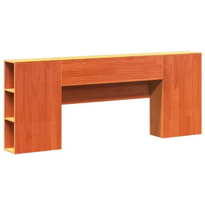 Tête de lit avec rangement cire marron 180cm bois massif de pin - Photo n°6