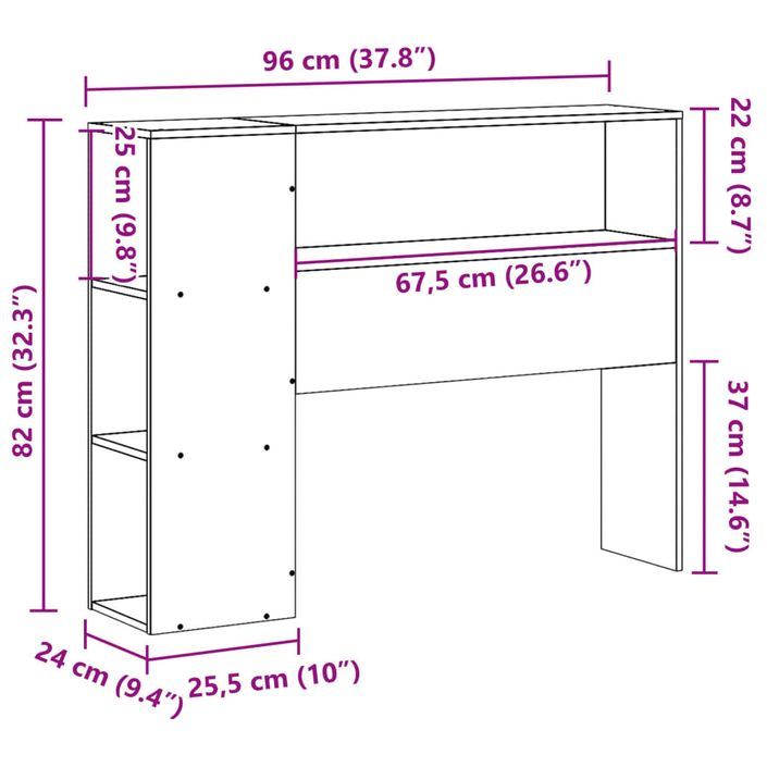 Tête de lit avec rangement cire marron 90 cm bois massif de pin - Photo n°10