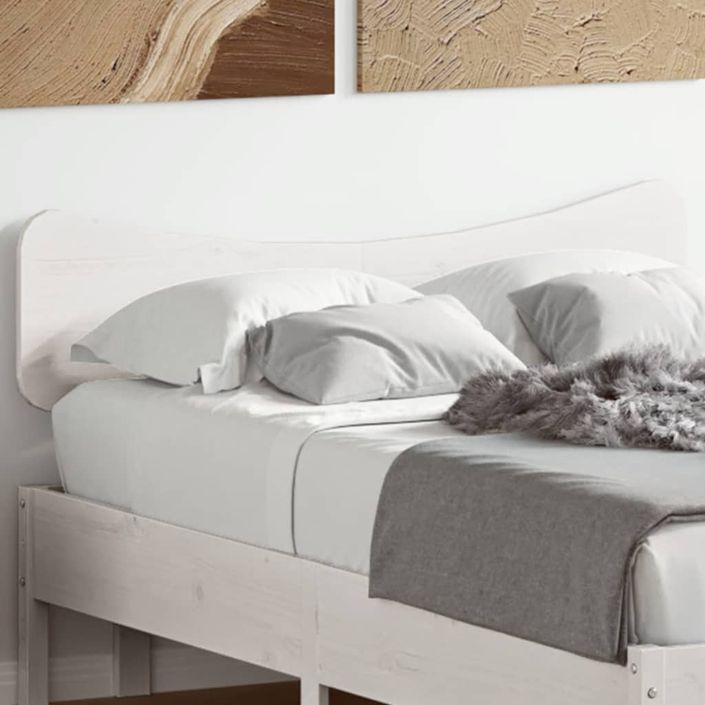 Tête de lit blanc 120 cm bois massif de pin - Photo n°1