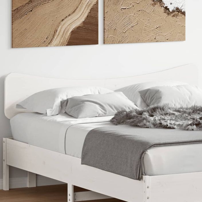 Tête de lit blanc 160 cm bois massif de pin - Photo n°1